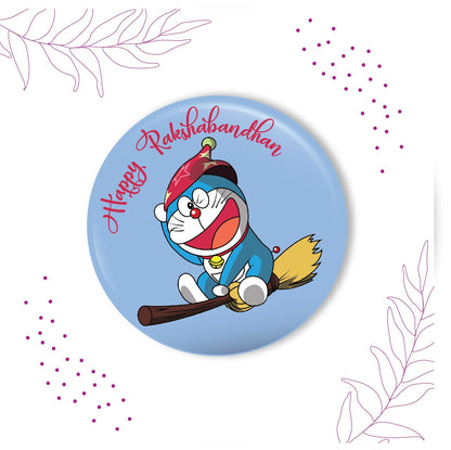 Indianvibez Doraemon Metal Rakhi with Fridge Magnet - Kids Rakhi
