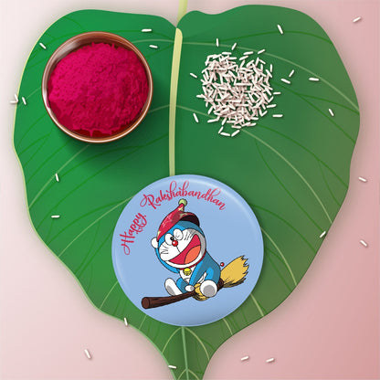 Indianvibez Doraemon Metal Rakhi with Fridge Magnet - Kids Rakhi
