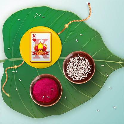 Indianvibez King Bhai Metal Rakhi with Fridge Magnet - Kids Rakhi