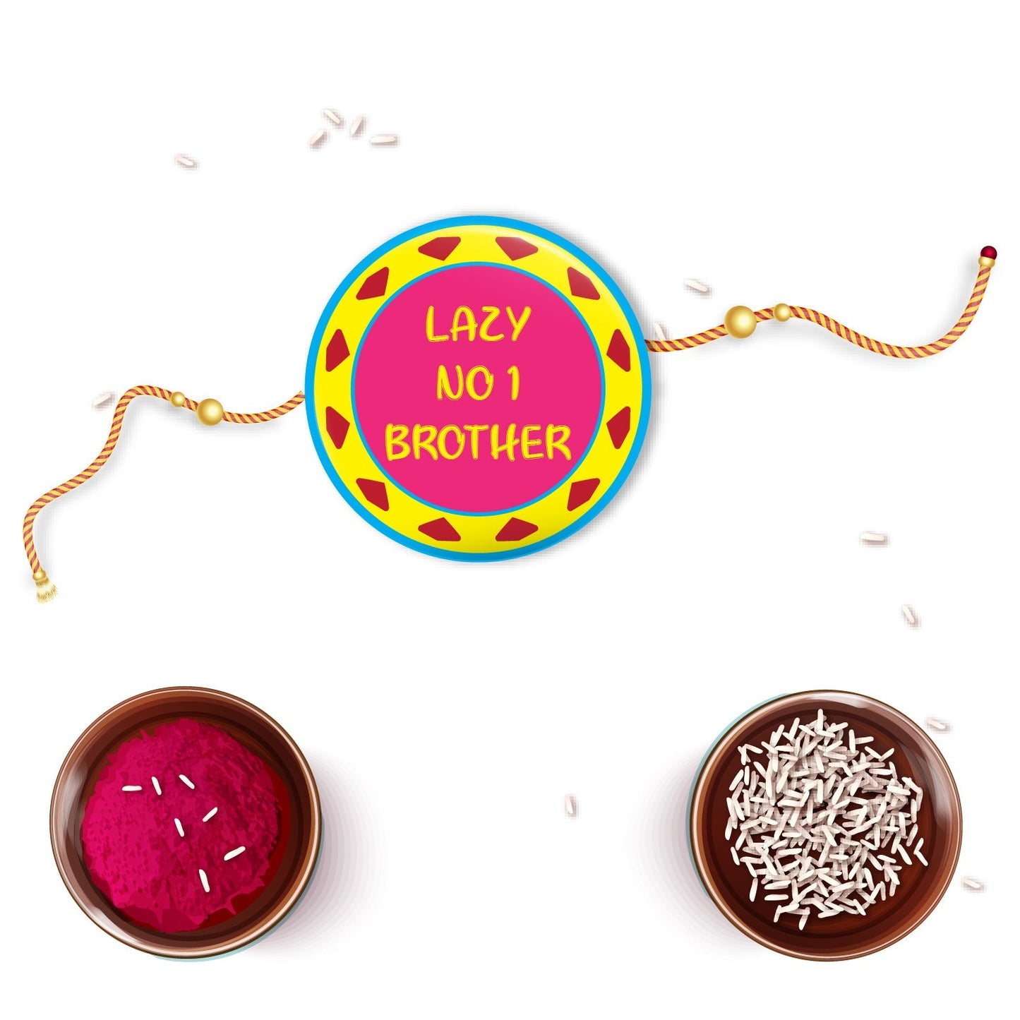 Indianvibez Lazy No 1 Brother Metal Rakhi with Fridge Magnet - Kids Rakhi