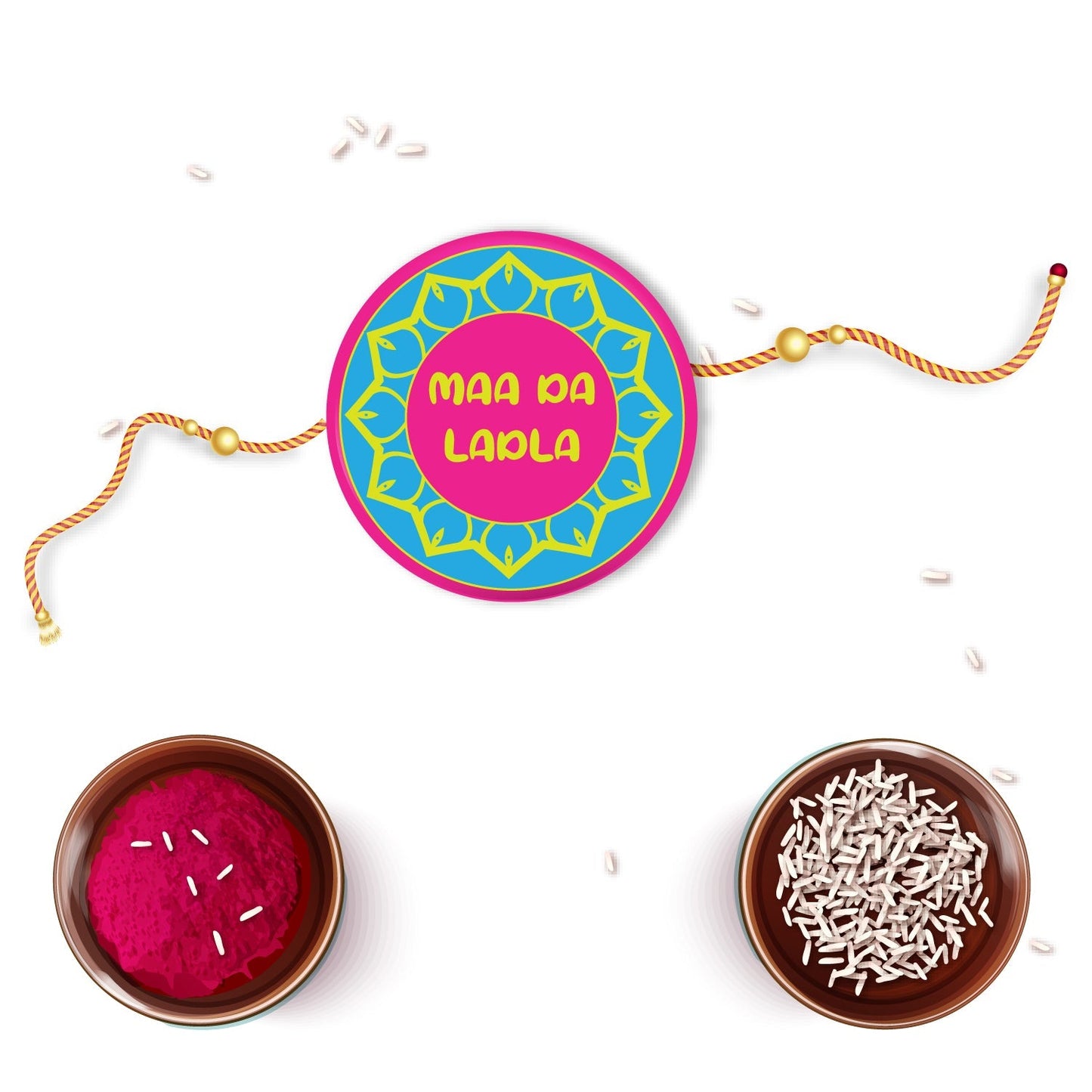 Indianvibez Maa Da Ladla Metal Rakhi with Fridge Magnet - Kids Rakhi