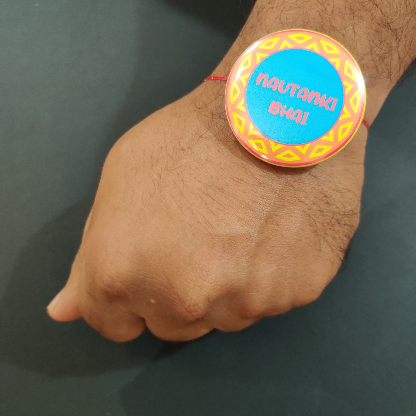 Indianvibez Nautanki Bhai Metal Rakhi with Fridge Magnet - Kids Rakhi