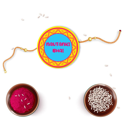 Indianvibez Nautanki Bhai Metal Rakhi with Fridge Magnet - Kids Rakhi