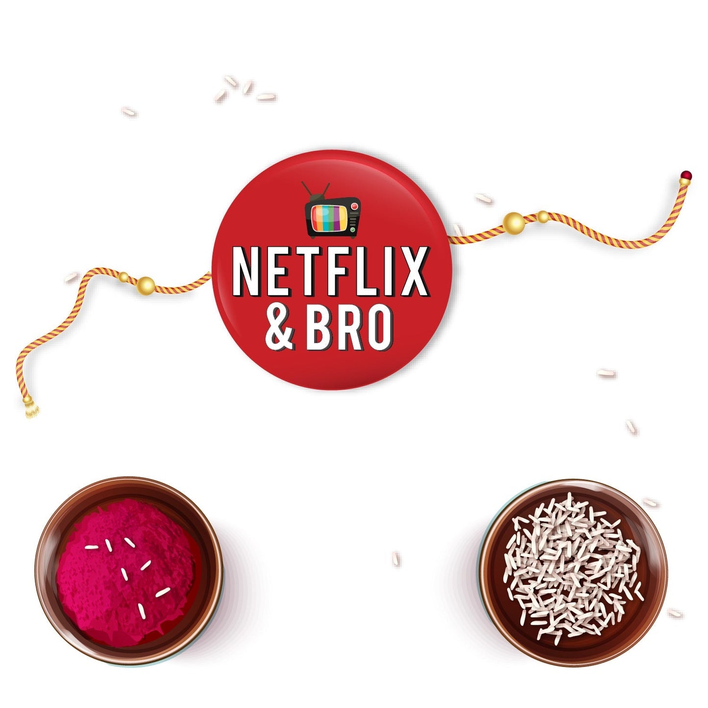 Indianvibez Netflix & Bro Metal Rakhi with Fridge Magnet - Kids Rakhi