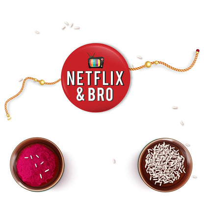Indianvibez Netflix & Bro Metal Rakhi with Fridge Magnet - Kids Rakhi