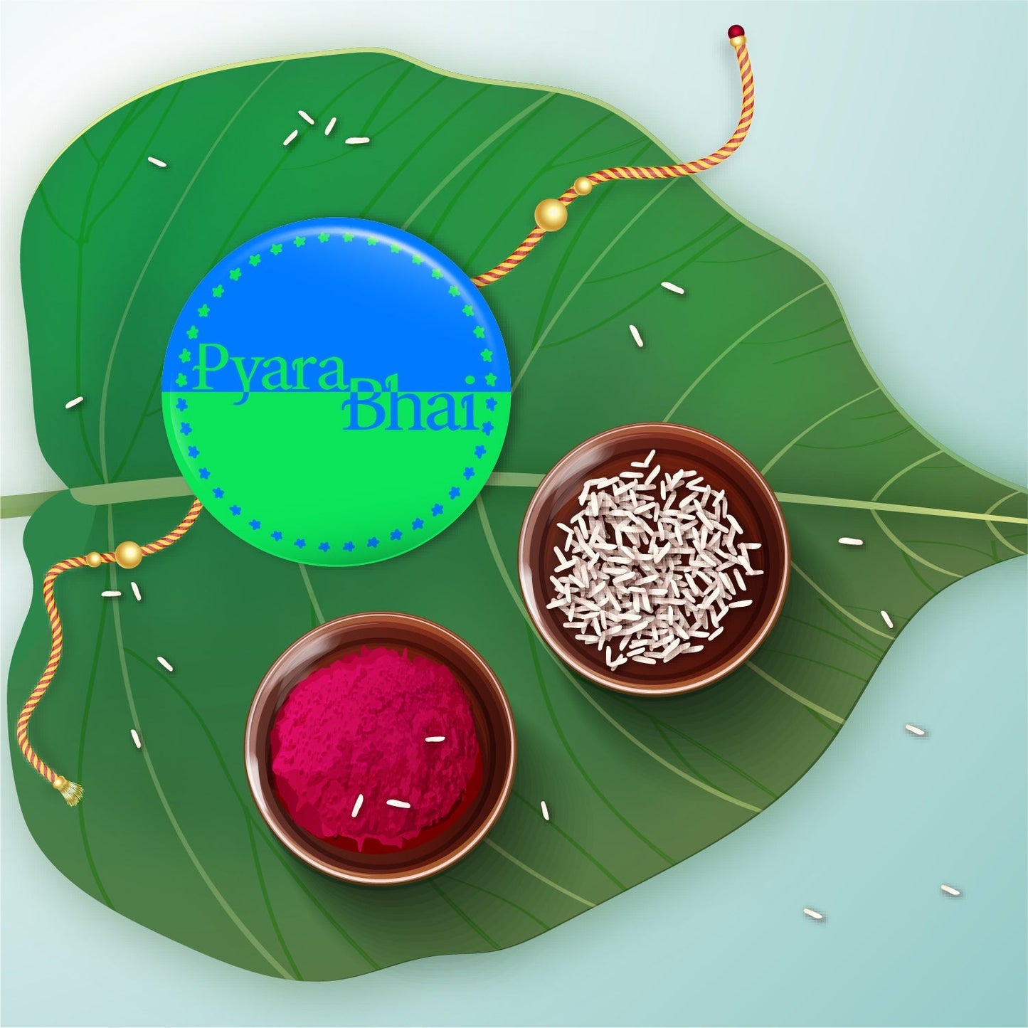 Indianvibez Pyara Bhai Metal Rakhi with Fridge Magnet - Kids Rakhi