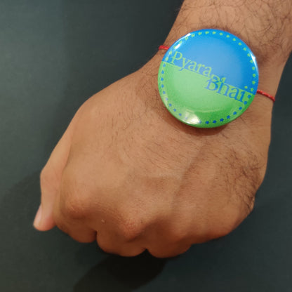 Indianvibez Pyara Bhai Metal Rakhi with Fridge Magnet - Kids Rakhi