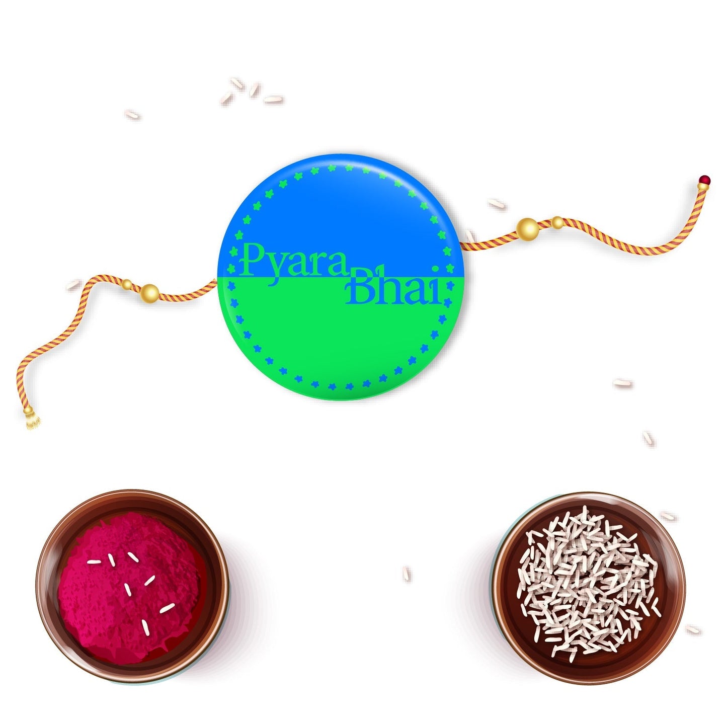 Indianvibez Pyara Bhai Metal Rakhi with Fridge Magnet - Kids Rakhi