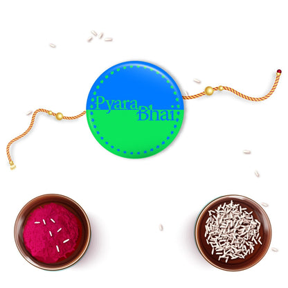 Indianvibez Pyara Bhai Metal Rakhi with Fridge Magnet - Kids Rakhi