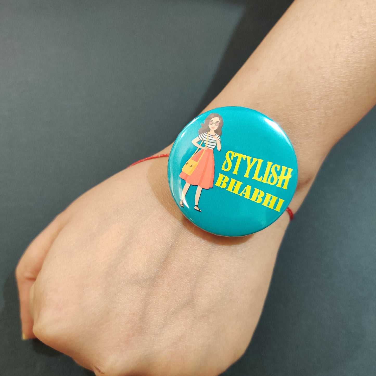 Indianvibez Stylish Bhabhi Metal Rakhi/Lumba with Fridge Magnet - Kids Rakhi