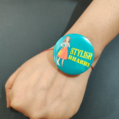 Indianvibez Stylish Bhabhi Metal Rakhi/Lumba with Fridge Magnet - Kids Rakhi