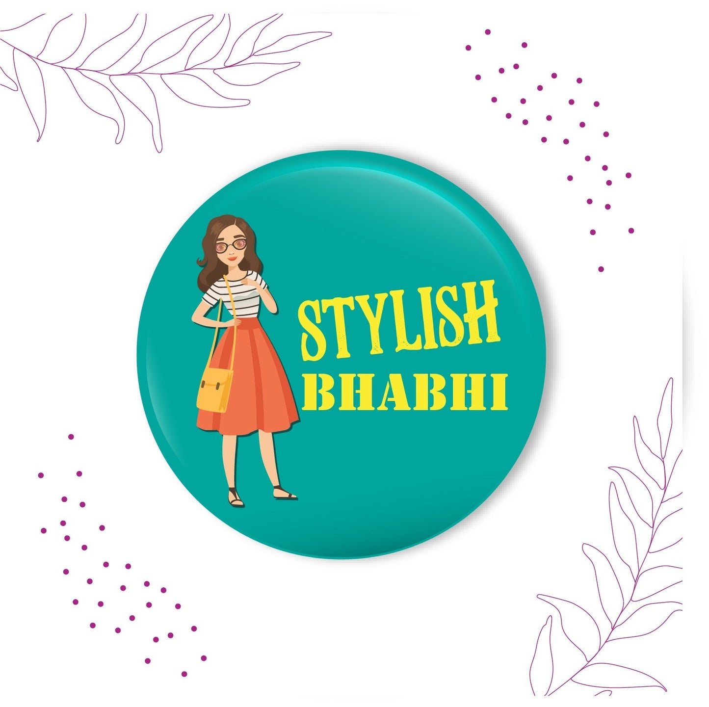 Indianvibez Stylish Bhabhi Metal Rakhi/Lumba with Fridge Magnet - Kids Rakhi