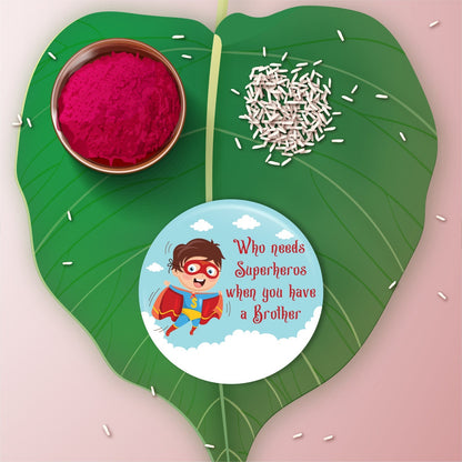 Indianvibez Superhero Metal Rakhi with Fridge Magnet - Kids Rakhi