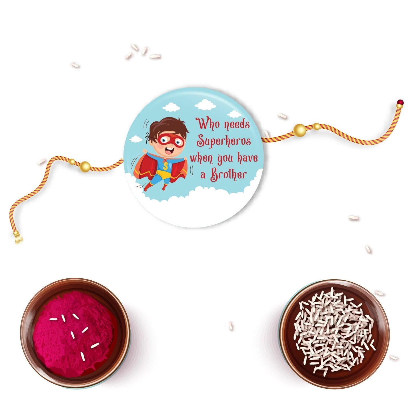 Indianvibez Superhero Metal Rakhi with Fridge Magnet - Kids Rakhi