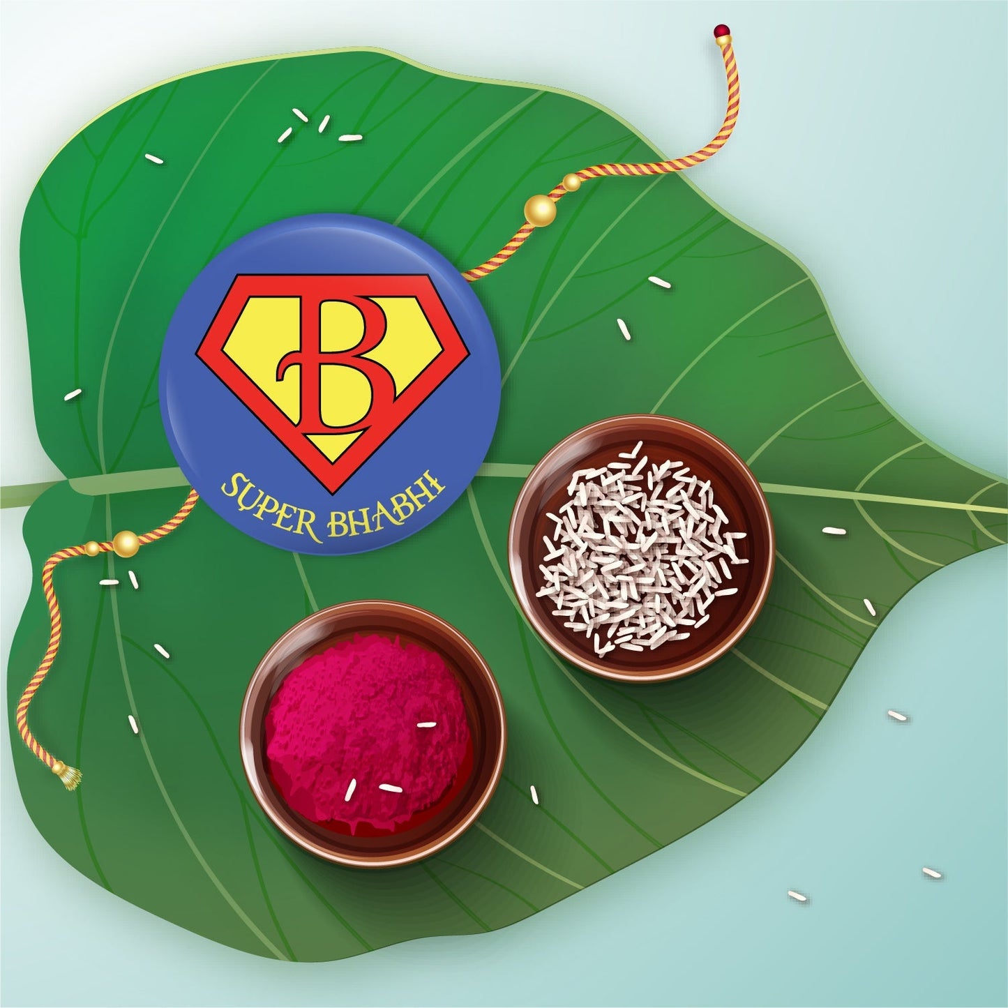 Indianvibez Super Bhabhi Metal Rakhi/Lumba with Fridge Magnet - Kids Rakhi