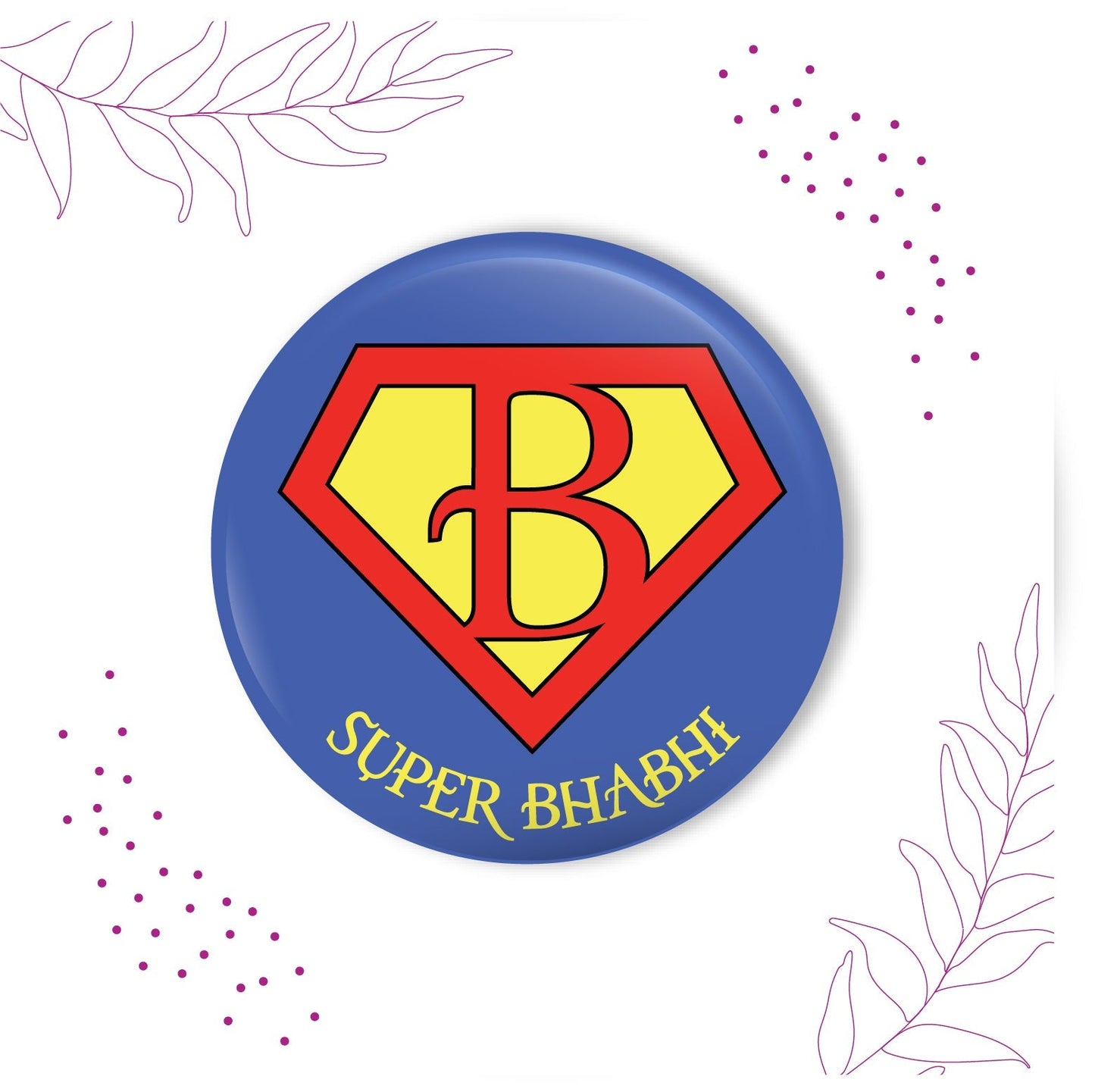 Indianvibez Super Bhabhi Metal Rakhi/Lumba with Fridge Magnet - Kids Rakhi