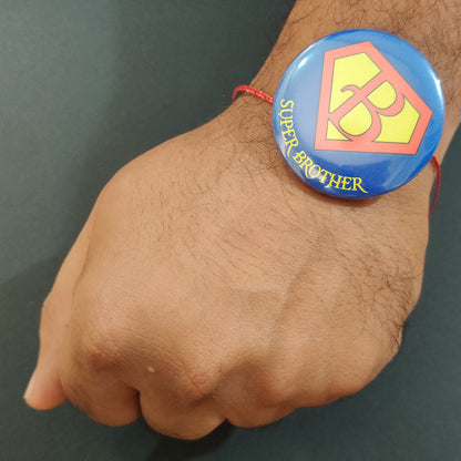 Indianvibez Super Brother Metal Rakhi with Fridge Magnet - Kids Rakhi