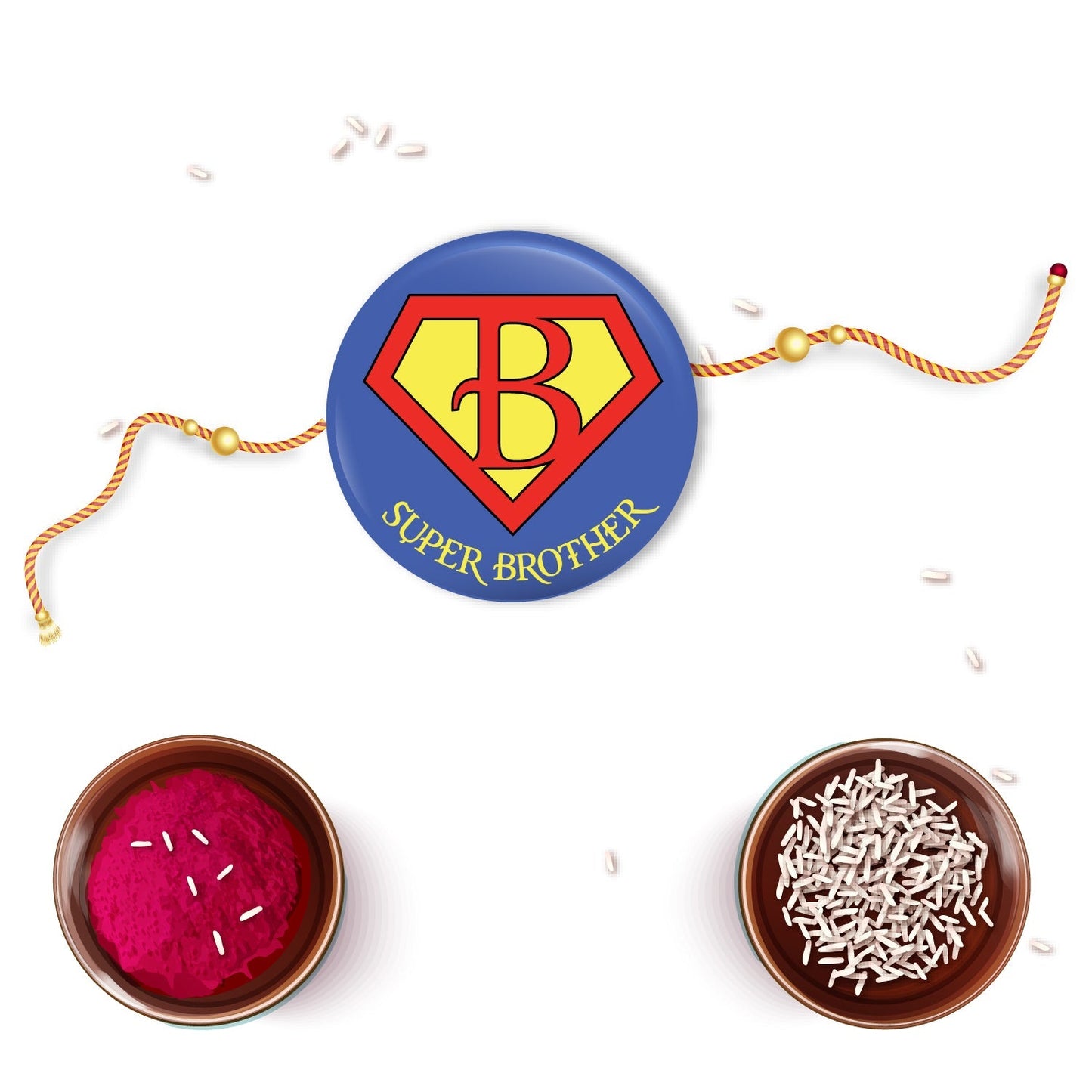 Indianvibez Super Brother Metal Rakhi with Fridge Magnet - Kids Rakhi