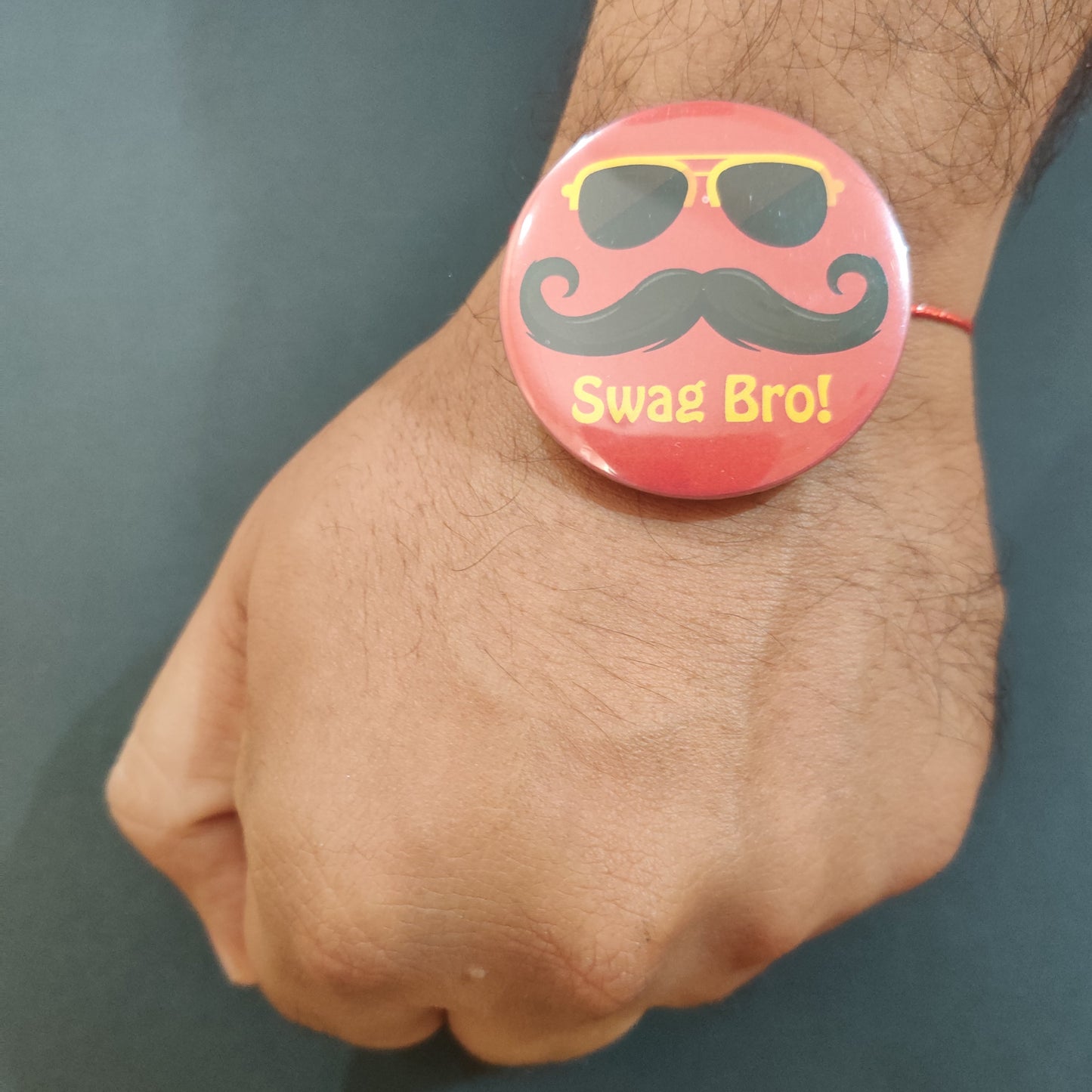 Indianvibez Swag Bro Metal Rakhi with Fridge Magnet - Kids Rakhi