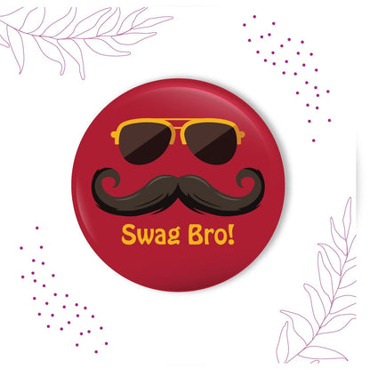 Indianvibez Swag Bro Metal Rakhi with Fridge Magnet - Kids Rakhi