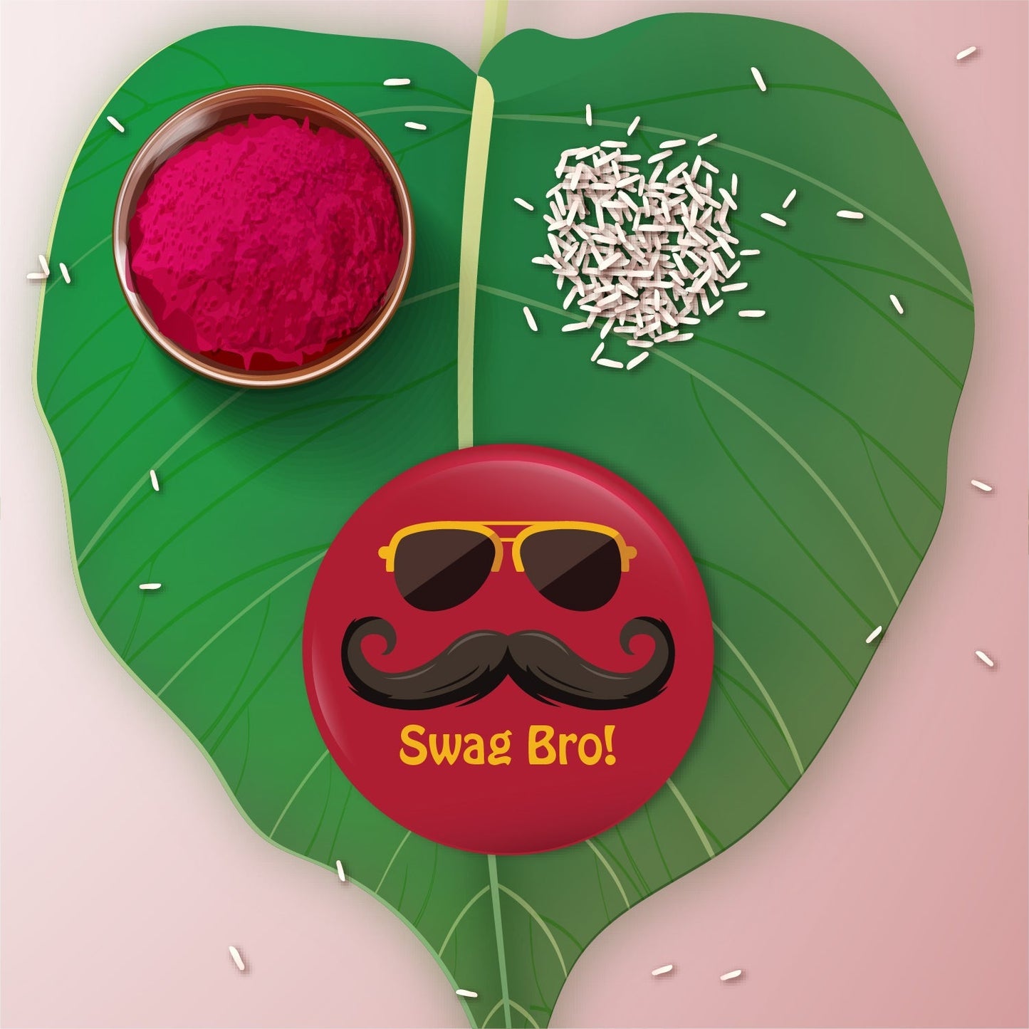 Indianvibez Swag Bro Metal Rakhi with Fridge Magnet - Kids Rakhi
