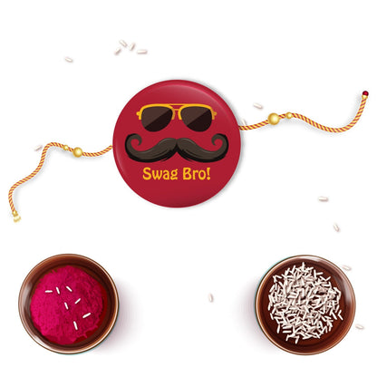 Indianvibez Swag Bro Metal Rakhi with Fridge Magnet - Kids Rakhi