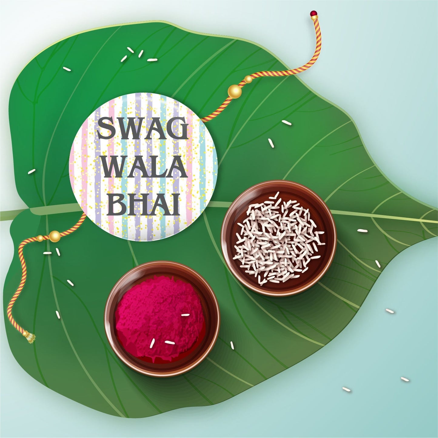 Indianvibez Swag Wala Bhai Metal Rakhi with Fridge Magnet - Kids Rakhi