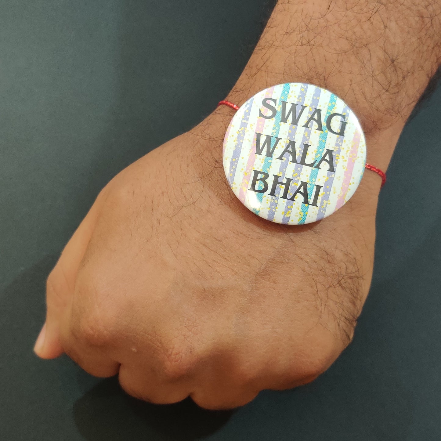Indianvibez Swag Wala Bhai Metal Rakhi with Fridge Magnet - Kids Rakhi
