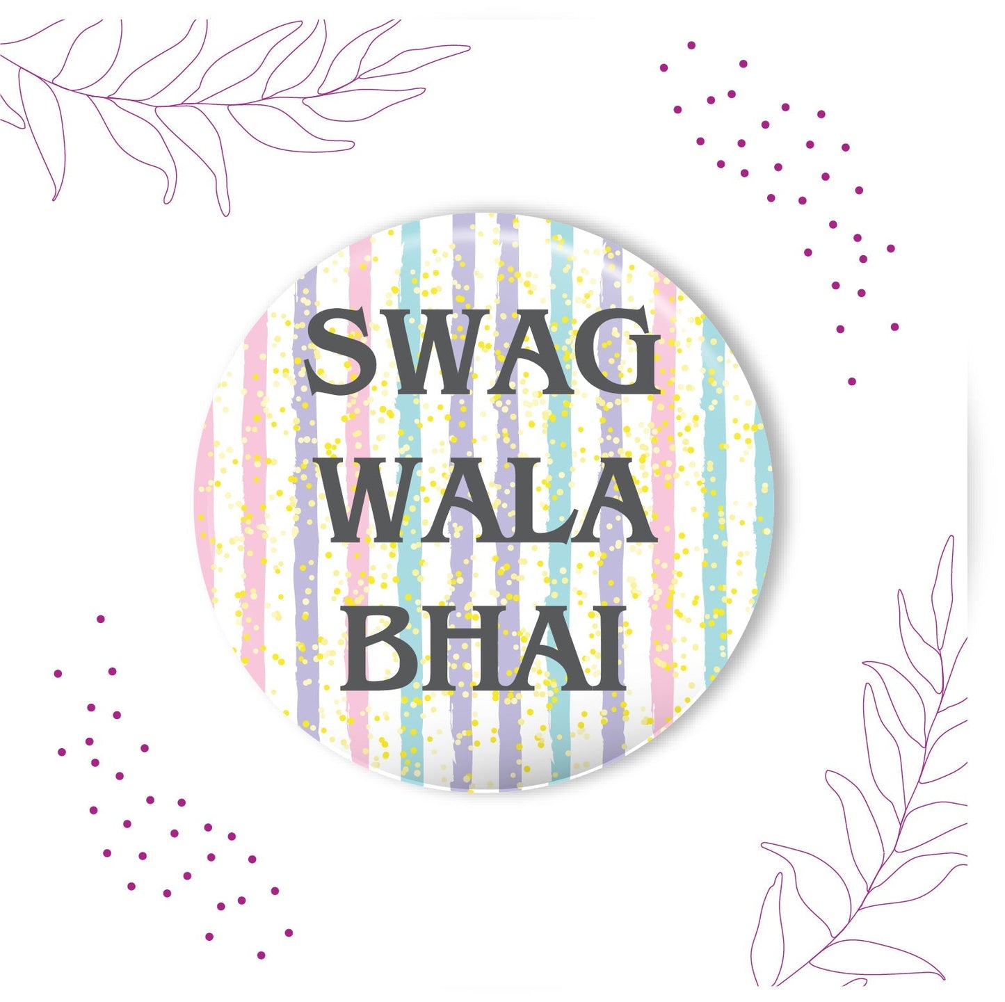 Indianvibez Swag Wala Bhai Metal Rakhi with Fridge Magnet - Kids Rakhi