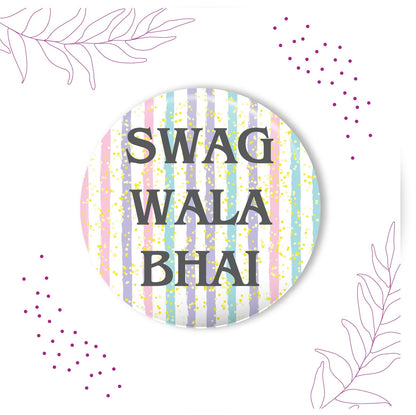 Indianvibez Swag Wala Bhai Metal Rakhi with Fridge Magnet - Kids Rakhi