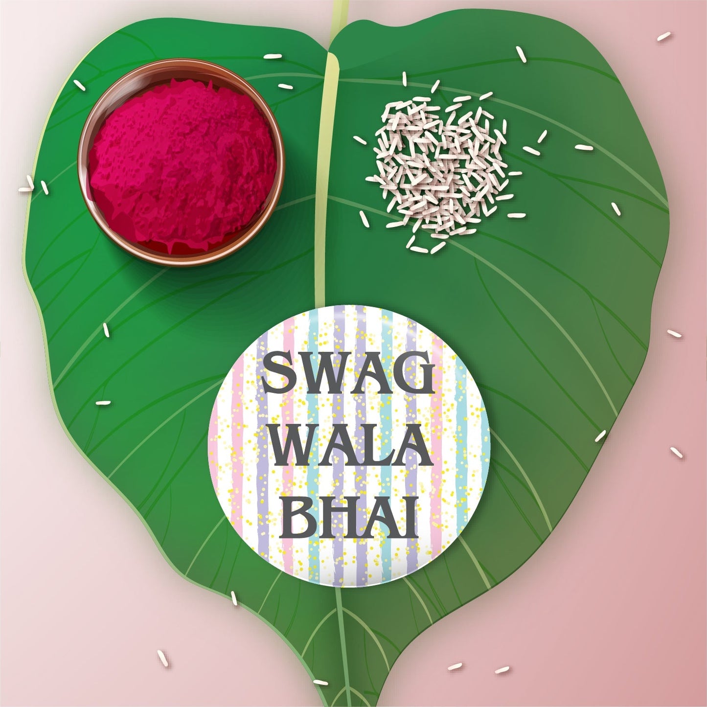 Indianvibez Swag Wala Bhai Metal Rakhi with Fridge Magnet - Kids Rakhi