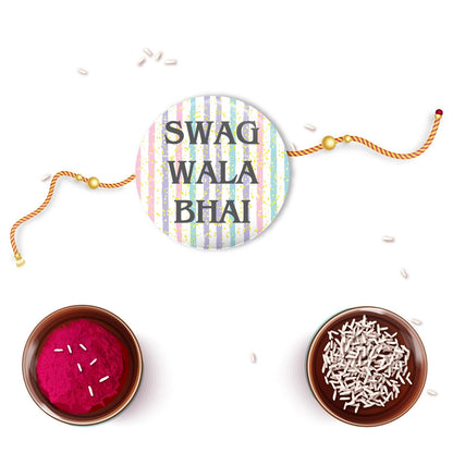 Indianvibez Swag Wala Bhai Metal Rakhi with Fridge Magnet - Kids Rakhi