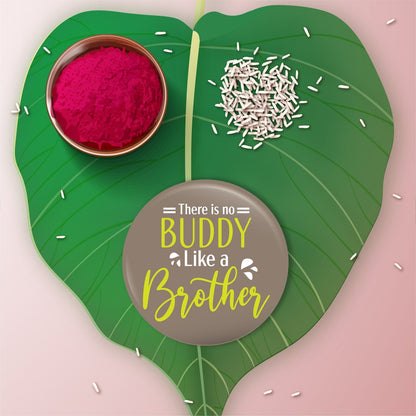 Indianvibez There is no Buddy Like Brother Metal Rakhi with Fridge Magnet - Kids Rakhi