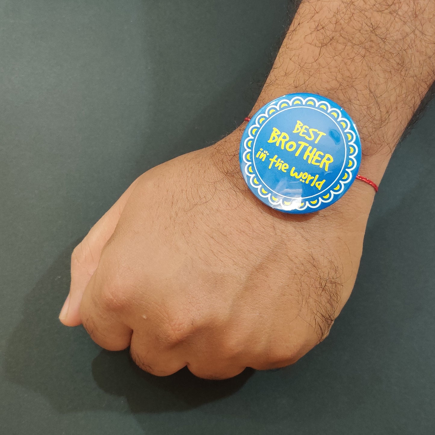 Indianvibez World Best Brother Metal Rakhi with Fridge Magnet - Kids Rakhi