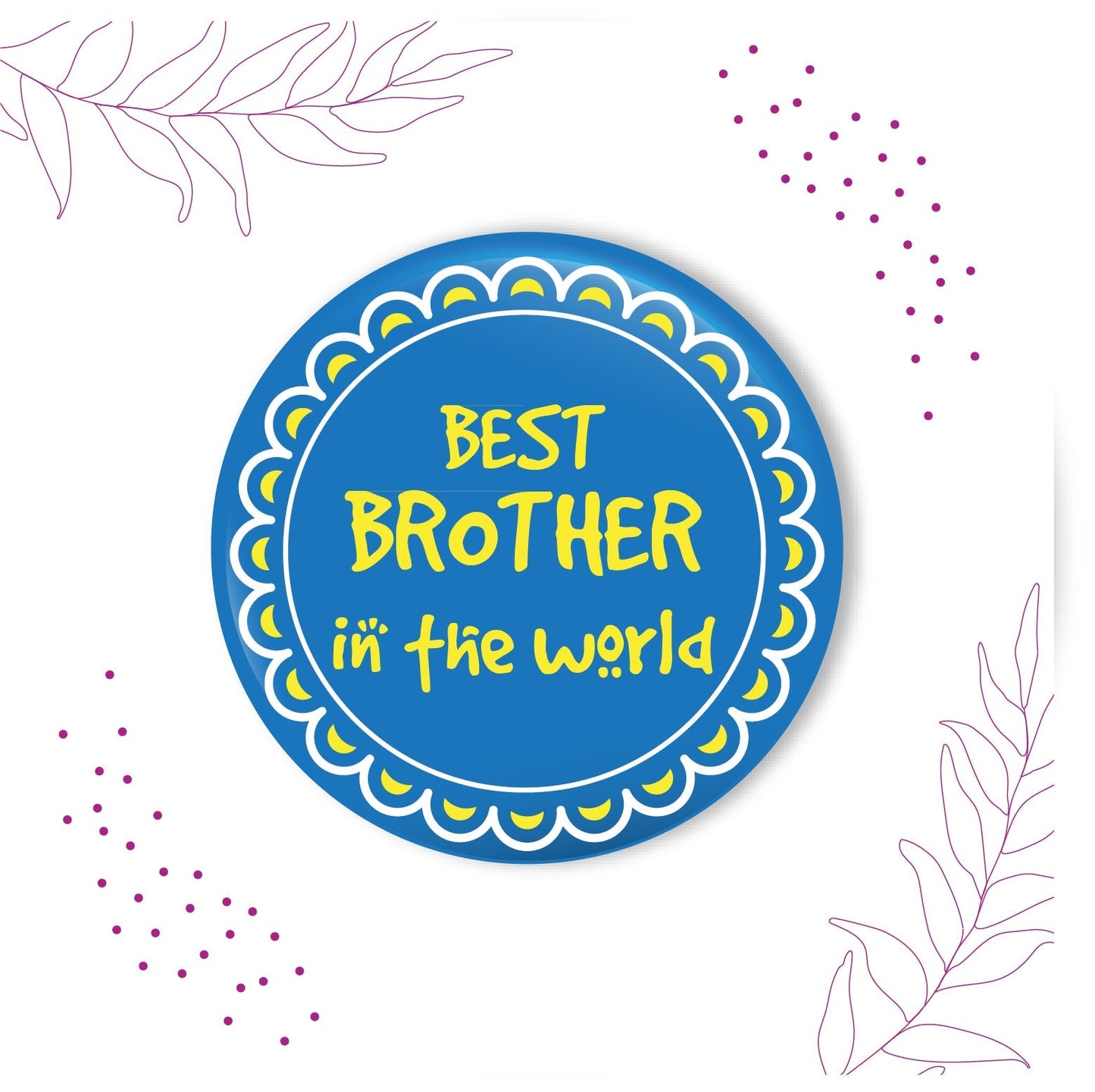 Indianvibez World Best Brother Metal Rakhi with Fridge Magnet - Kids Rakhi