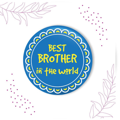 Indianvibez World Best Brother Metal Rakhi with Fridge Magnet - Kids Rakhi