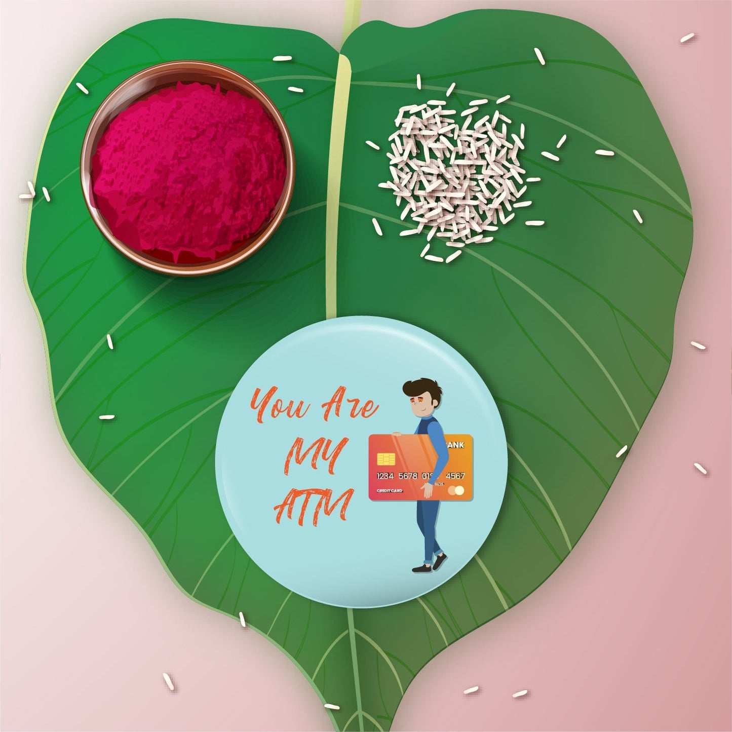 Indianvibez You are my ATM Metal Rakhi with Fridge Magnet - Kids Rakhi