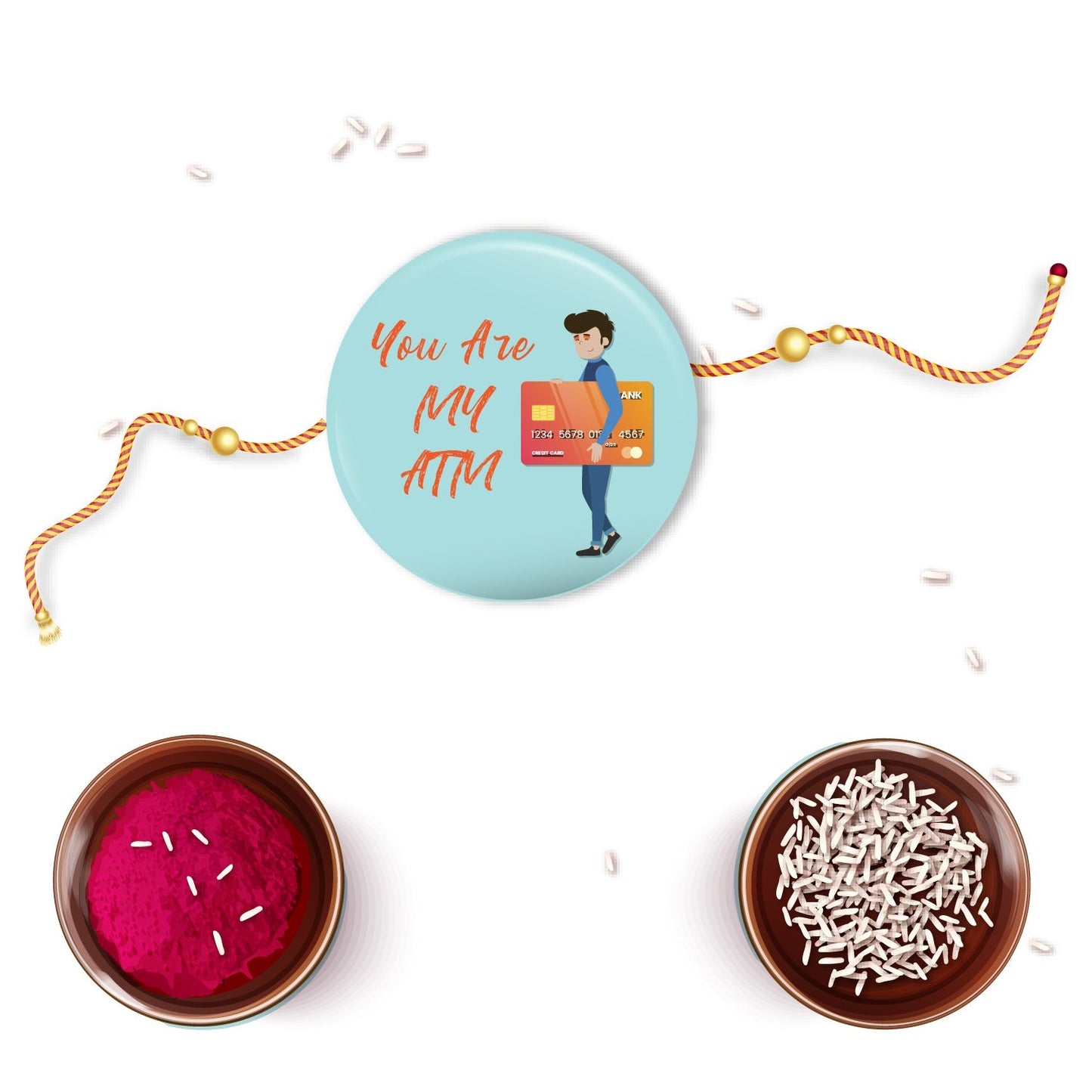 Indianvibez You are my ATM Metal Rakhi with Fridge Magnet - Kids Rakhi