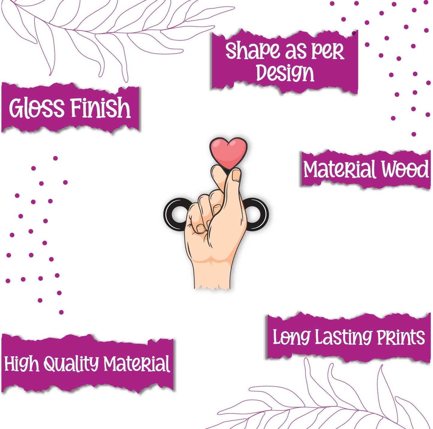 Indianvibez Korean Heart Wooden Rakhi, K-Pop Style Rakhi for Brother - Kids Rakhi