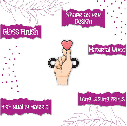 Indianvibez Korean Heart Wooden Rakhi, K-Pop Style Rakhi for Brother - Kids Rakhi
