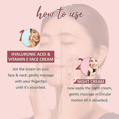 Our Cares Moisturizer With Hyaluronic Acid Vitamin E + Night Cream - Combo