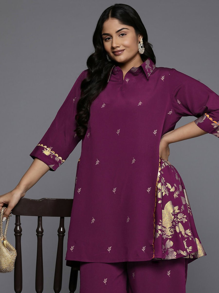 Ahalyaa Women's Traditional wear Co-ords - Purple