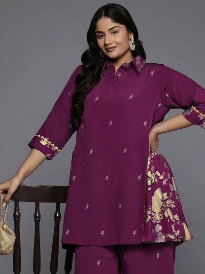 Ahalyaa Women's Traditional wear Co-ords - Purple