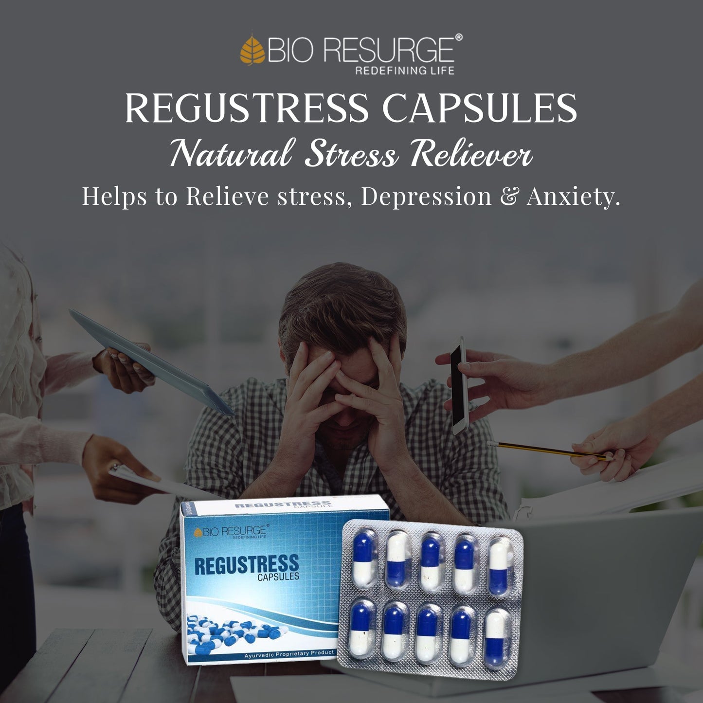 Bio Resurge Regustress Capsules for Anxiety - 30 Capsules