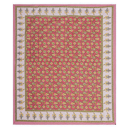 Rudra Bazaar Red 210 TC Cotton Double King Bedsheet With 2 Pillow Covers