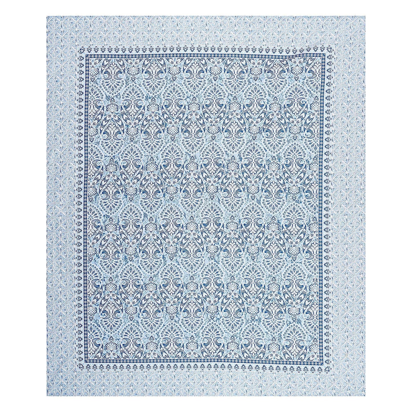 Rudra Bazaar Blue 210 TC Cotton Double King Bedsheet With 2 Pillow Covers