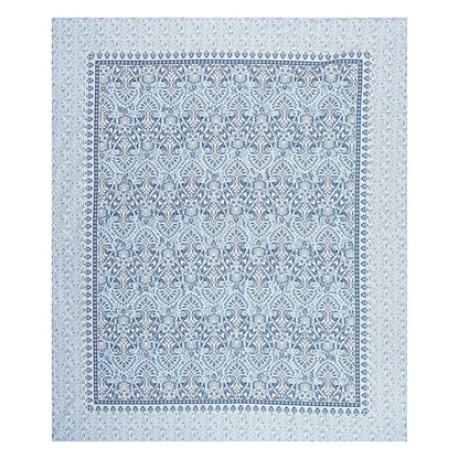 Rudra Bazaar Blue 210 TC Cotton Double King Bedsheet With 2 Pillow Covers