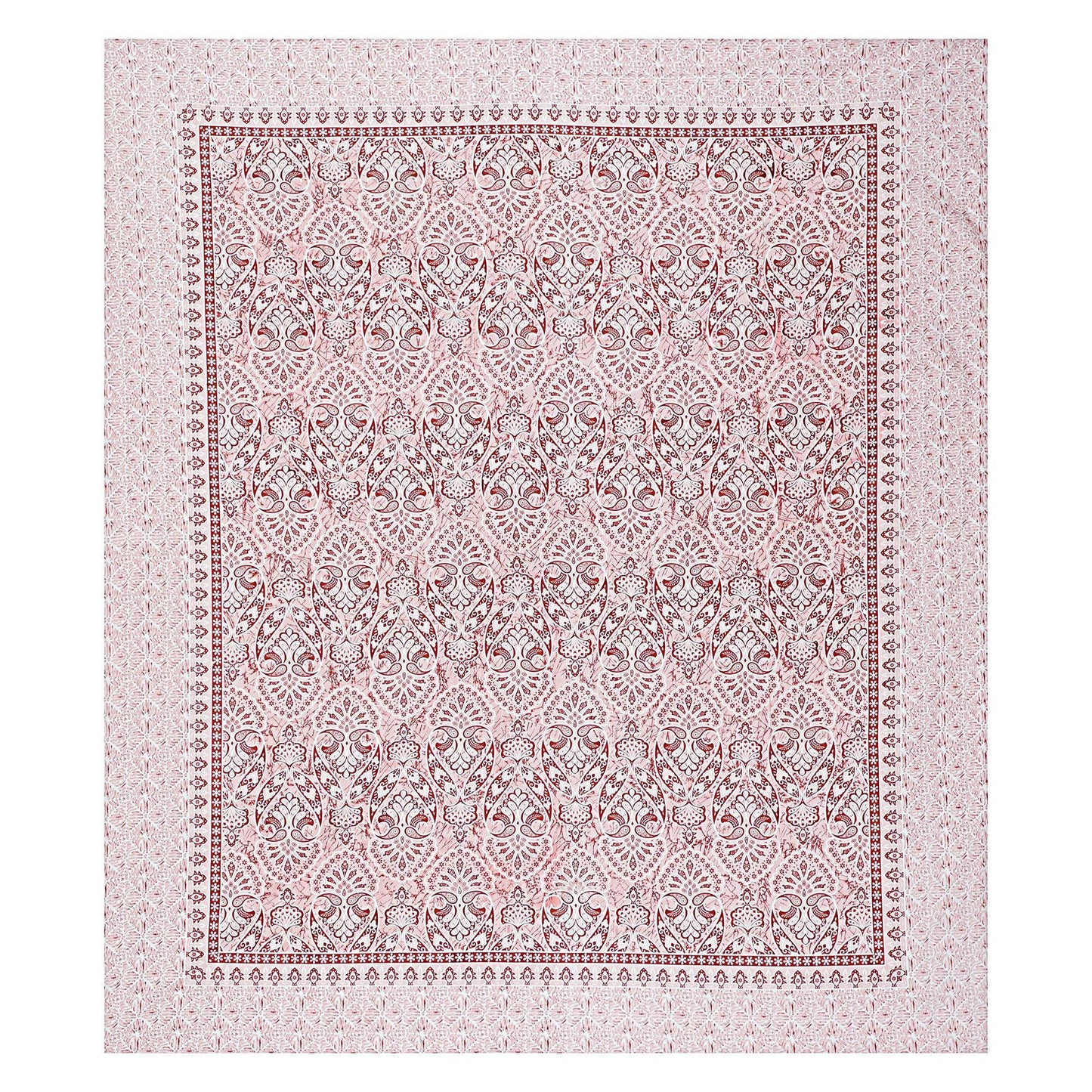 Rudra Bazaar Peach 210 TC Cotton Double King Bedsheet With 2 Pillow Covers
