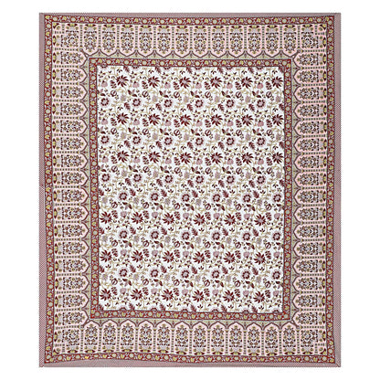 Rudra Bazaar Peach 210 TC Cotton Double King Bedsheet With 2 Pillow Covers
