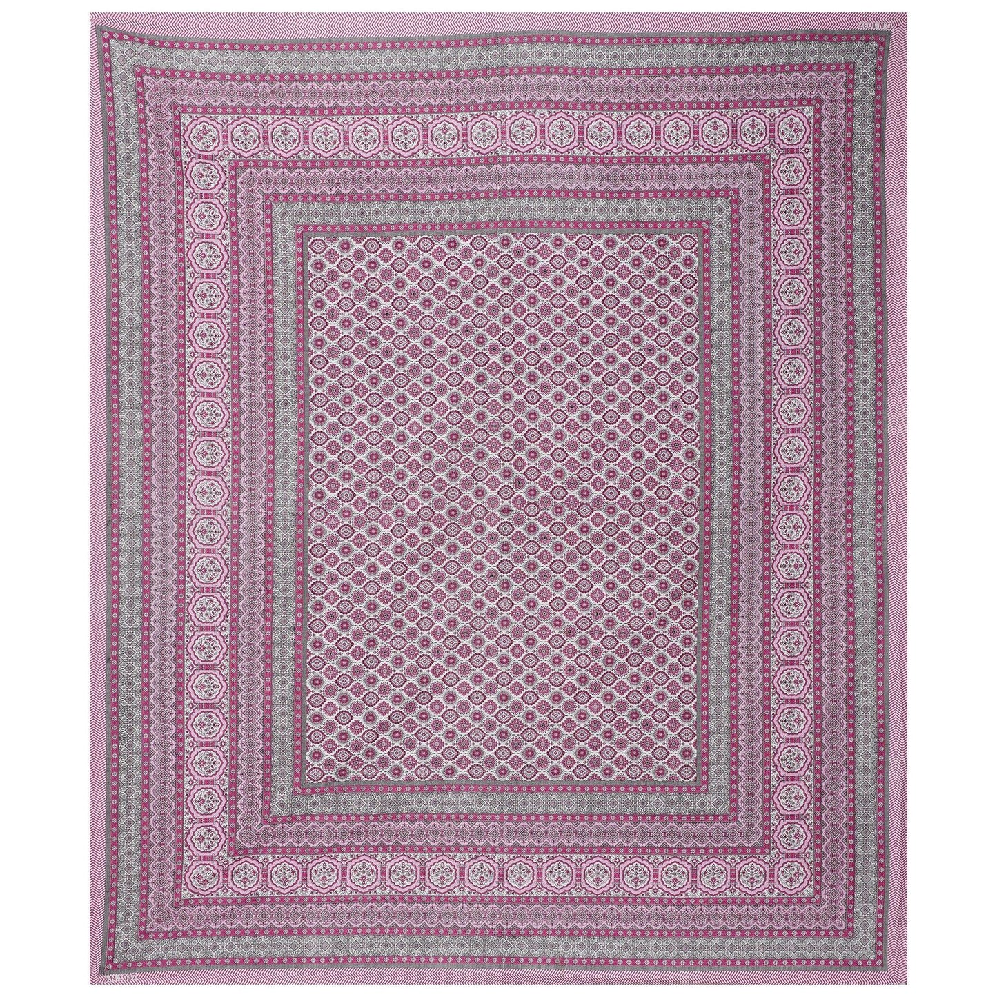 Rudra Bazaar Pink 210 TC Cotton Double King Bedsheet With 2 Pillow Covers